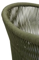 Vorschau: Ramila-TRR Green Terrassenstuhl mit beigem Aluminiumgestell und Textilen-Rücken, stapelbar und wetterfest für Gastronomie Detailansicht Geflecht Vorschau: Ramila-TRR Green Terrassenstuhl mit beigem Aluminiumgestell und Textilen-Rücken, stapelbar und wetterfest für Gastronomie Detailansicht Geflecht