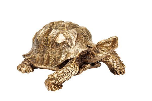 Deko Figur Turtle Gold Groß