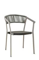 Sponto Duotone Grey Terrassenstuhl mit grauem Alugestell, Kunststoff-Geflecht & Textilen-Rückenlehne Sponto Duotone Grey Terrassenstuhl mit grauem Alugestell, Kunststoff-Geflecht & Textilen-Rückenlehne