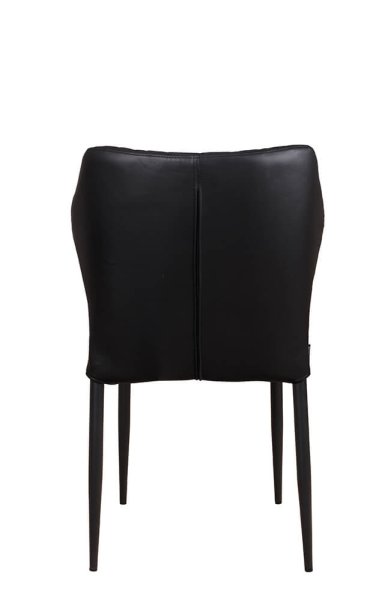 Gepolsterter Gastronomiestuhl Loras-ST Black mit Rautensteppung und schwarzem Aluminiumgestell