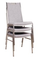 Vorschau: Bankettstuhl Arano mit Metallgestell und grauer Polsterung, stapelbar Vorschau: Bankettstuhl Arano mit Metallgestell und grauer Polsterung, stapelbar