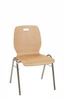Konferenzstuhl Eruno-750-GLE mit ergonomischer Buchenholzschale und verchromtem Gestell, stapelbar Konferenzstuhl Eruno-750-GLE mit ergonomischer Buchenholzschale und verchromtem Gestell, stapelbar