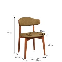 Vorschau: Gepolsterter Holzstuhl Kani-2P für Gastronomie – Vorderansicht Vorschau: Gepolsterter Holzstuhl Kani-2P für Gastronomie – Vorderansicht