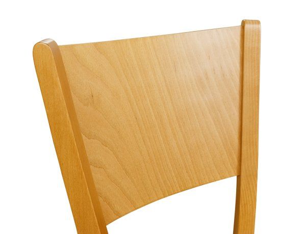 Klassischer Barhocker aus Buchenholz in hellem Beizton Buche dunkel