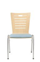 Vorschau: Konferenzstuhl Eruno-612 mit Sitzpolster, verchromtem Metallgestell, stapelbar Frontansicht Vorschau: Konferenzstuhl Eruno-612 mit Sitzpolster, verchromtem Metallgestell, stapelbar Frontansicht